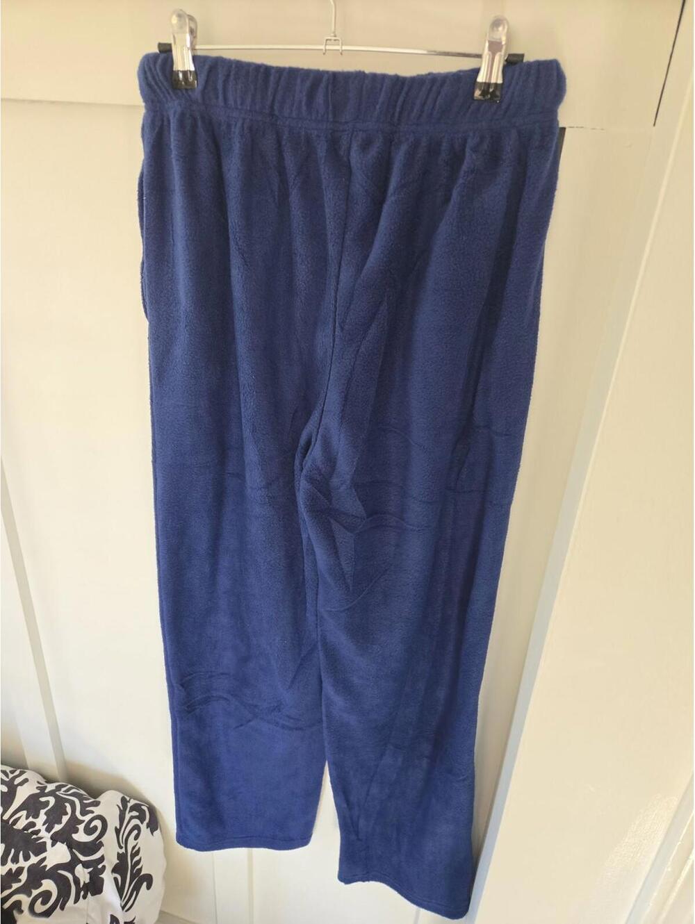Yuna Fashion Classic Navy Blue Fleece Lounge Pants L/XL NWT - Picture 5 of 5